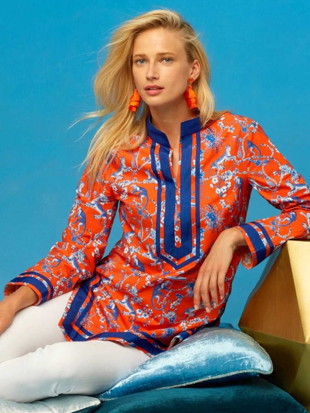 NicoBlu Capri Tunic Monkey Jungle Top